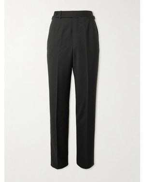 dunhill Gerade geschnittene Hose aus Wolle mit Glencheck-Muster - Schwarz