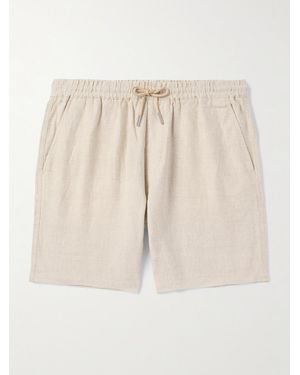 NN07 Gregor 1454 Straight-leg Linen Drawstring Shorts - Natural