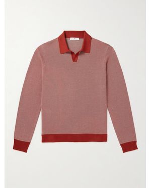 MR P. Johnny Birdseye Cotton Polo Shirt - Red