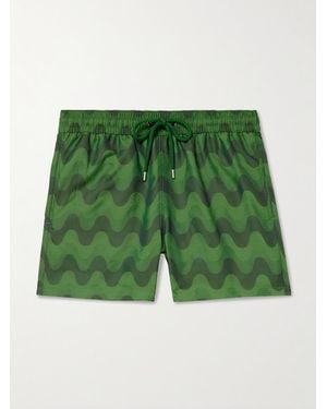 Frescobol Carioca Rio Straight-Leg Mid-Length Printed Recycled Swim Shorts - Green
