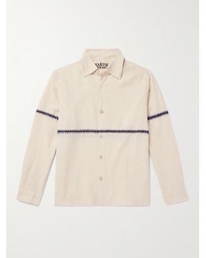 Kartik Research Embroidered Ramie Shirt - Natural
