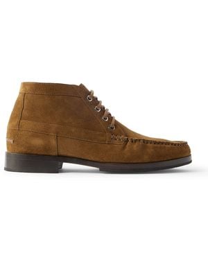Manolo Blahnik Crosta Rhinebeck Suede Lace-Up Boots - Brown