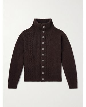 Enfants Riches Deprimes Cable-Knit Cashmere Cardigan - Brown