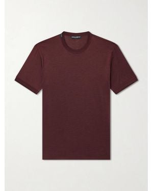 Dolce & Gabbana Silk-Jersey T-Shirt - Red