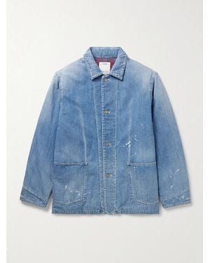 Visvim Social Sculpture Paint-Splattered Denim Jacket - Blue