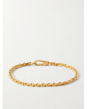 Mikia Gold-plated Sterling Silver Emerald Chain Bracelet - Natural