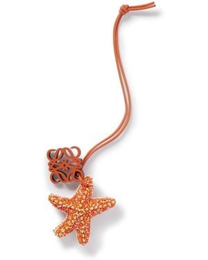 Loewe Paula's Ibiza Star Anagram Beaded Leather Charm - White