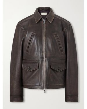 Officine Generale Mori Leather Jacket - Black