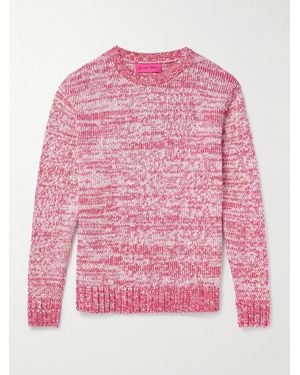 The Elder Statesman Nora Two-Tone Cotton Sweater - Pink