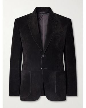 Tom Ford Panelled Suede Blazer - Black