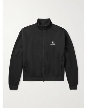 Amiri Lounge Logo-Embroidered Tech-Jersey Track Jacket - Black