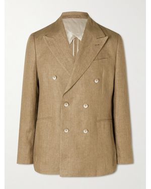 Frescobol Carioca Zanini Double-breasted Linen Blazer - Natural