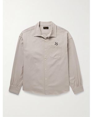 Visvim Palmer Convertible-collar Embroidered Cotton-twill Shirt - White