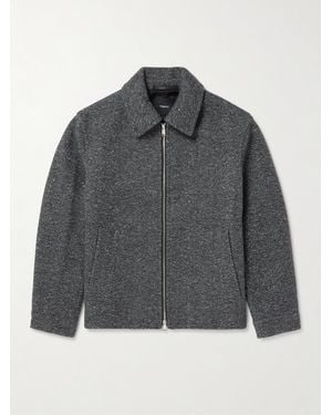 Theory Milo Wool-Blend Bouclé Blouson Jacket - Grey