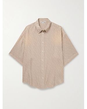 Acne Studios Setar Oversized Satin-Jacquard Shirt - Natural