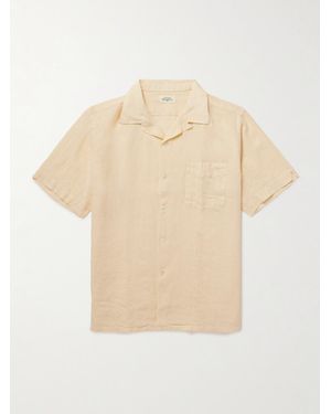 Hartford Palmito Mc Pat Convertible-collar Linen Shirt - Natural