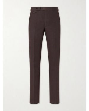 J. Mueser Waverly Straight-Leg Cotton And Linen-Blend Twill Suit Trousers - Grey