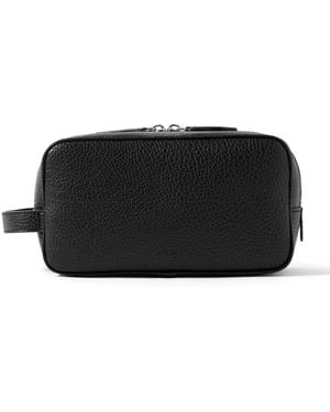 Metier Full-Grain Leather Wash Bag - Black