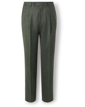 Paul Smith Straight-Leg Pleated Wool And Cashmere-Blend Suit Pants - Green