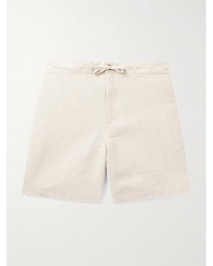 MR P. Straight-leg Linen And Cotton-blend Drawstring Shorts - Natural