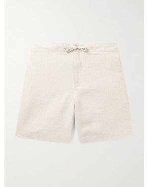 MR P. Straight-leg Linen And Cotton-blend Drawstring Shorts - Natural