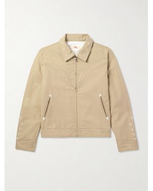 CHERRY LA Charro Embroidered Cotton-Blend Twill Jacket - Natural