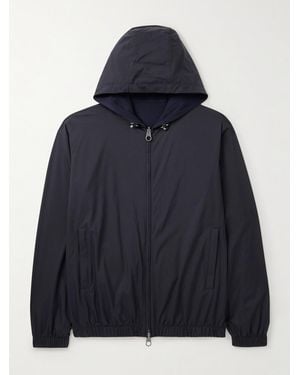 Loro Piana Reversible Storm System® Windmate® Shell And Cashmere Hooded Bomber Jacket - Blue