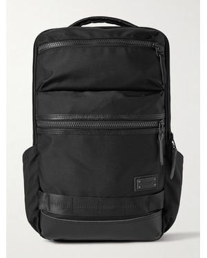 master-piece Rise Ver.2 Leather-Trimmed Mastertex-09 Backpack - Nero