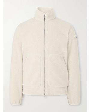 Moncler Logo-Appliquéd Zip-Up Fleece Jacket - Natural