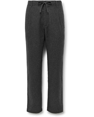 Hartford Tanker Straight-Leg Wool-Blend Drawstring Pants - Gray