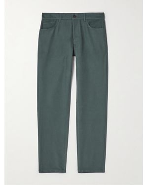 MR P. Straight-Leg Organic Cotton-Moleskin Pants - Green