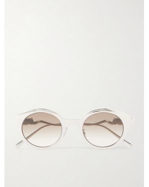 Loewe Coil Round-Frame Silver-Tone Sunglasses - Natur