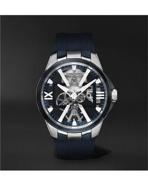 Ulysse Nardin Skeleton X Hand-Wound 42Mm Titanium And Rubber Watch - Black