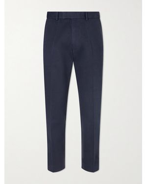Tom Ford Straight-Leg Cotton-Drill Trousers - Blue