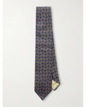 Rubinacci 9Cm Silk-Jacquard Tie - Blue