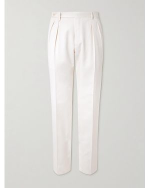 Brioni Pantaloni A Gamba Affusolata - Bianco