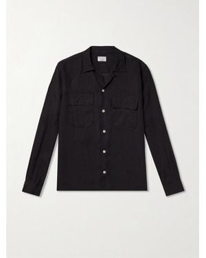 Kingsman Drake's Convertible-Collar Linen Shirt - Blue