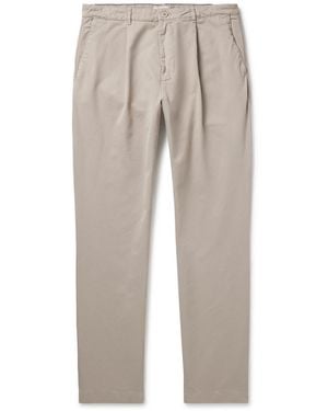 Hartford Tommy Straight-Leg Cotton-Twill Pants - Gray