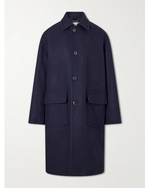 Dries Van Noten Oversized Wool-Blend Coat - Blue