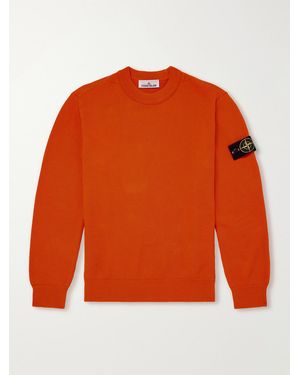 Stone Island Ribbed Organic Cotton Jumper - Orange