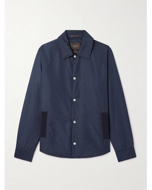 Slowear Teknosartorial Grosgrain-trimmed Padded Shell Overshirt - Blue