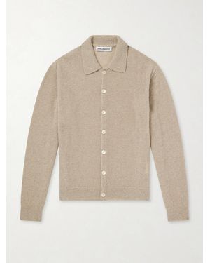 Our Legacy Evening Polo Alpaca And Wool-Blend Cardigan - Natural