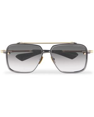 Dita Eyewear Mach-Six Aviator-Style-Tone And Rhodium Sunglasses - Gray