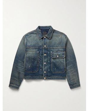 Givenchy Distressed Denim Jacket - Blue