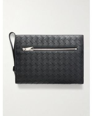 Bottega Veneta Intrecciato Leather Pouch - Grigio