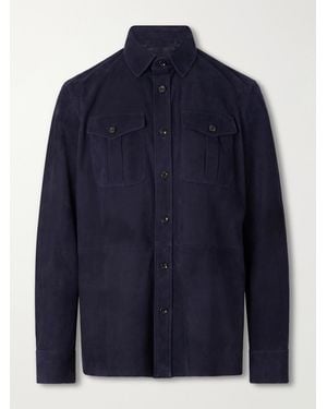 Ralph Lauren Barrow Suede Overshirt - Blue