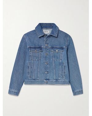 Loewe Anagram Embroidered Denim Jacket - Blue