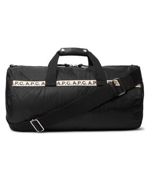 A.P.C. Webbing-trimmed Nylon Duffle Bag - Black
