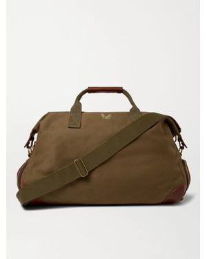 Bennett Winch Weekender Leather-Trimmed Cotton-Canvas Holdall - Brown