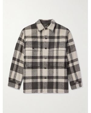 Kaptain Sunshine Mill Checked Woven Overshirt - Grey